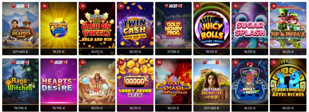 Sélection des meilleures machines à sous sur le casino Lucky31
